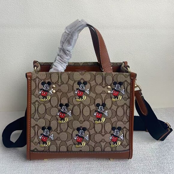 COACH X Disney 100th Anniversary saddle-colored cowhide, classic signature logo